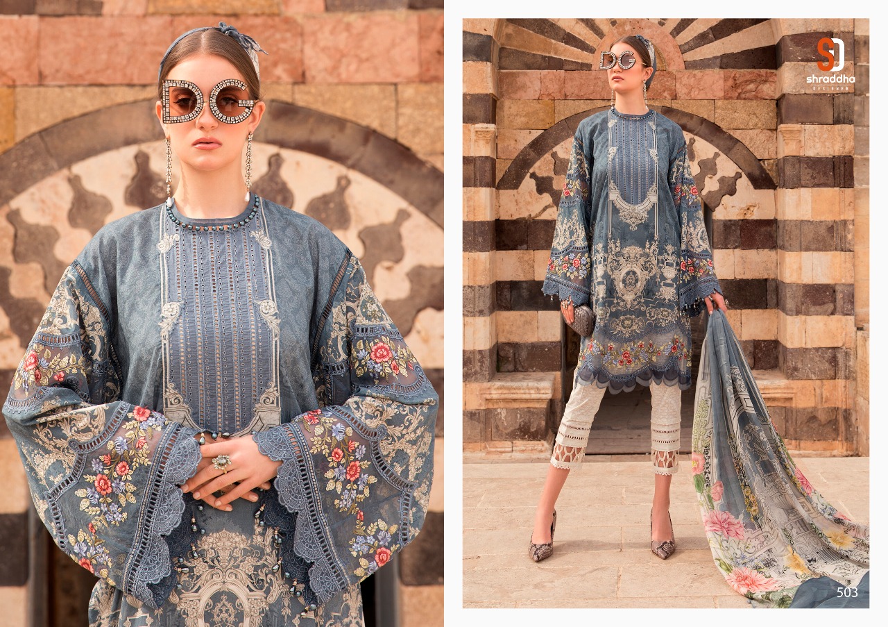 Shraddha Designer Launched Maria B Lawn Vol 1 Lawn Cotton With Heavy Embroidery Work Pakistani Suits Wholesale Dealer Surat