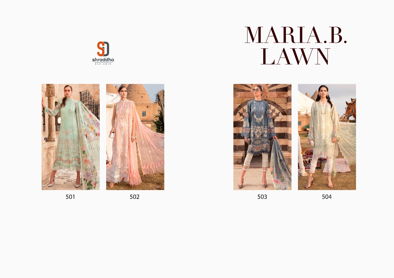 Shraddha Designer Launched Maria B Lawn Vol 1 Lawn Cotton With Heavy Embroidery Work Pakistani Suits Wholesale Dealer Surat