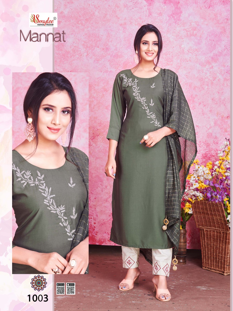 Smylee Fashion Launched Mannat Heavy Silk With Embroidery Hand Work Casual Wear Kurtis Wholesale Dealer Surat