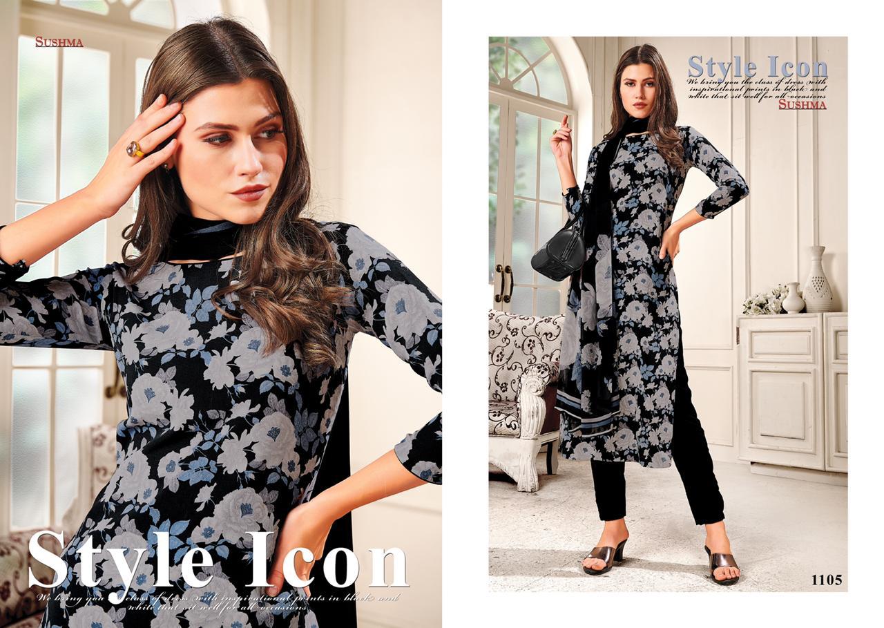 Sushma Launched Spot Light Creamy Crape Fancy Designer Dress Material Salwar Suits Wholesale Dealer Surat