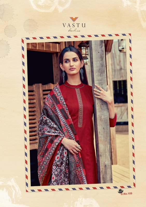 Vastu Tex Jamdani Vol 1 Pure Lawn Print With Neck Daman Work Dress Material Salwar Suits Wholesale Dealer Surat