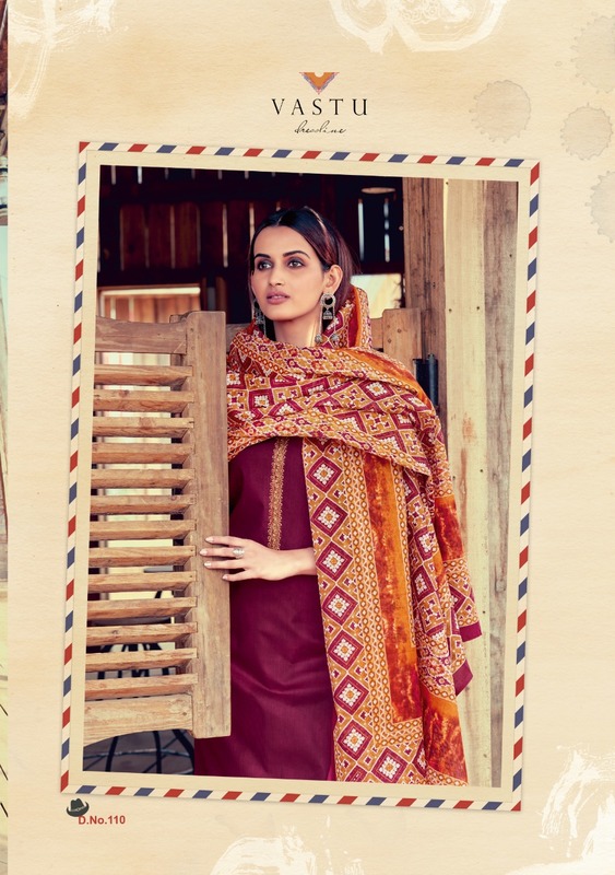 Vastu Tex Jamdani Vol 1 Pure Lawn Print With Neck Daman Work Dress Material Salwar Suits Wholesale Dealer Surat