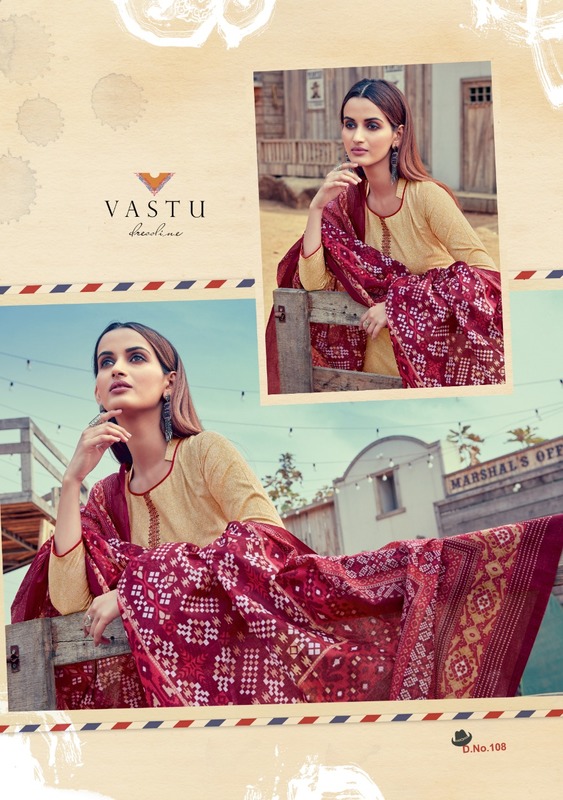 Vastu Tex Jamdani Vol 1 Pure Lawn Print With Neck Daman Work Dress Material Salwar Suits Wholesale Dealer Surat