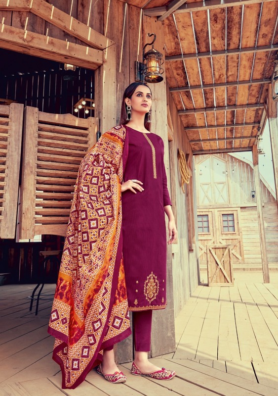 Vastu Tex Jamdani Vol 1 Pure Lawn Print With Neck Daman Work Dress Material Salwar Suits Wholesale Dealer Surat