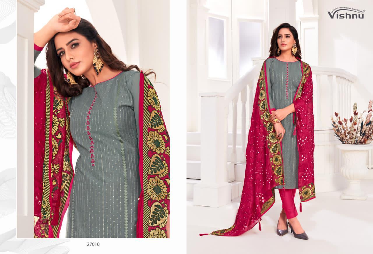 Vishnu Impex Presents Bandhej Vol 3 Modal Silk With Embroidery Work Dress Material Suits Wholesale Dealer Surat