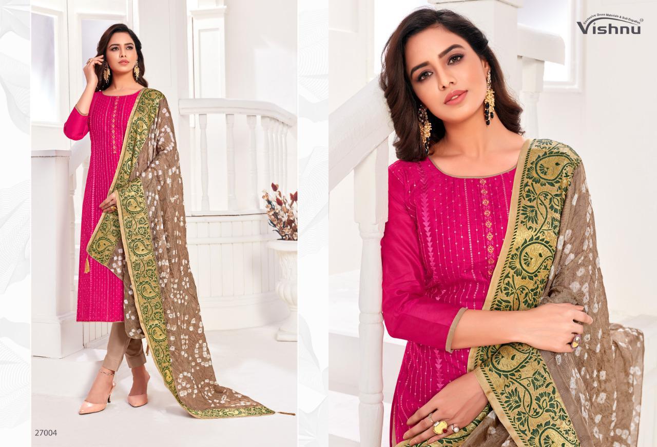 Vishnu Impex Presents Bandhej Vol 3 Modal Silk With Embroidery Work Dress Material Suits Wholesale Dealer Surat