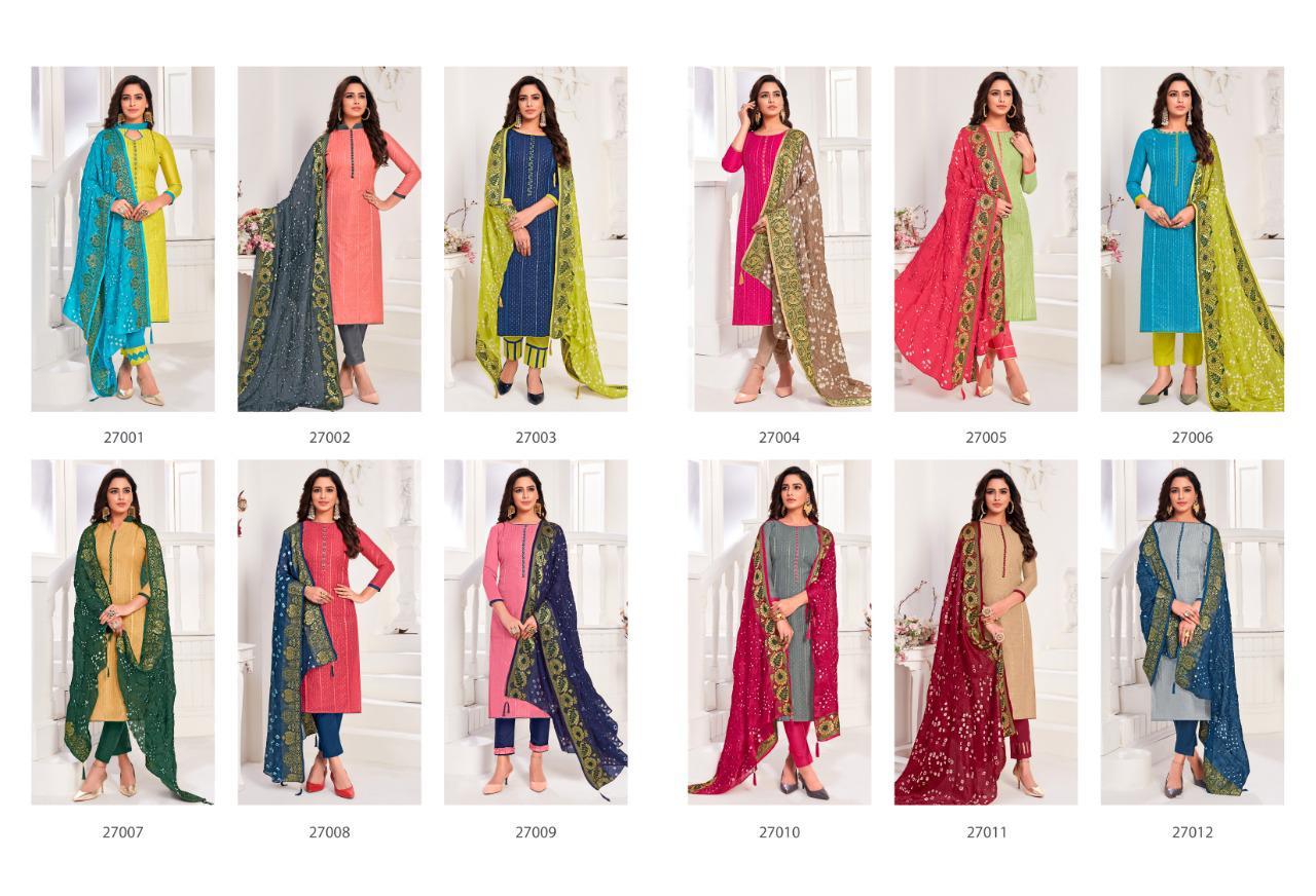 Vishnu Impex Presents Bandhej Vol 3 Modal Silk With Embroidery Work Dress Material Suits Wholesale Dealer Surat