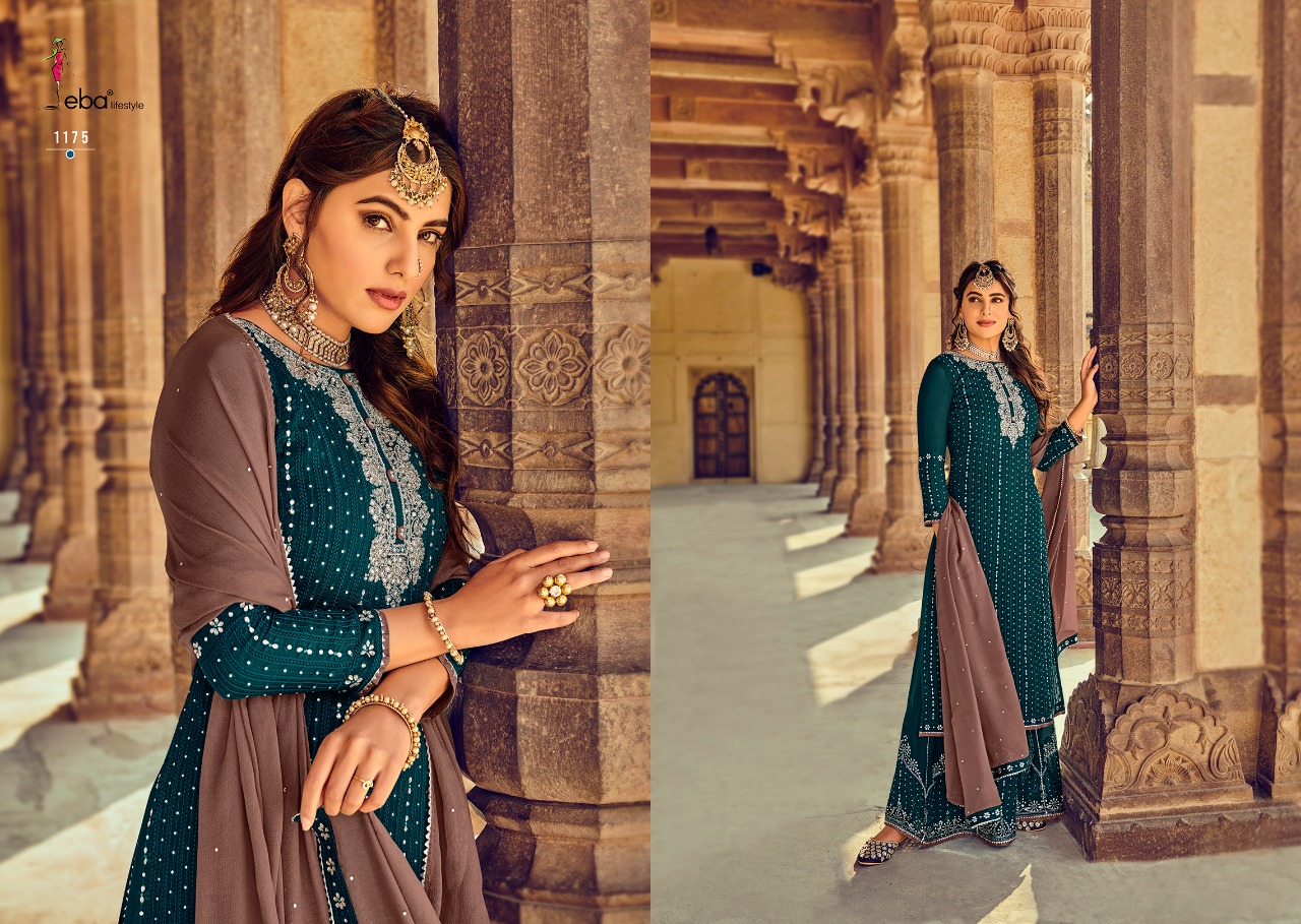 Eba Lifestyle Hurma Vol 34 Fox Georgette With Embroidery Daimond Work Pakistani Style Salwar Kameez Wholesale Dealer Surat