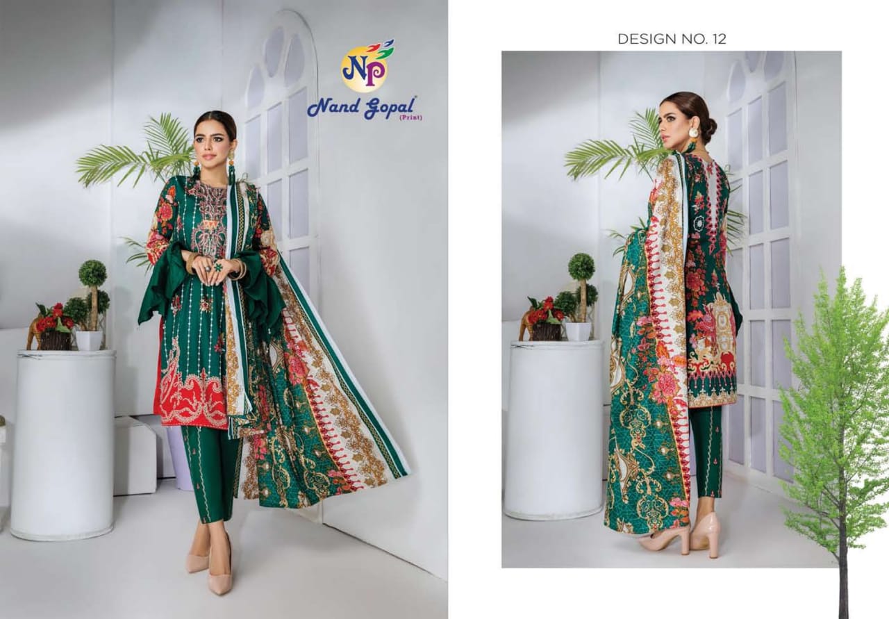 Nand Gopal Sofiya Karachi Cotton Pure Cotton Fabric Karachi Style Dress Material Salwar Suits Wholesale Dealer Surat