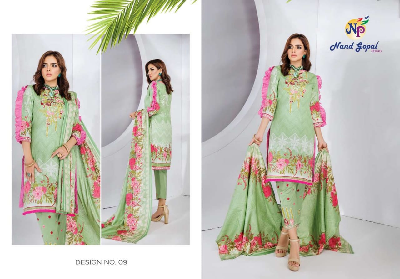 Nand Gopal Sofiya Karachi Cotton Pure Cotton Fabric Karachi Style Dress Material Salwar Suits Wholesale Dealer Surat