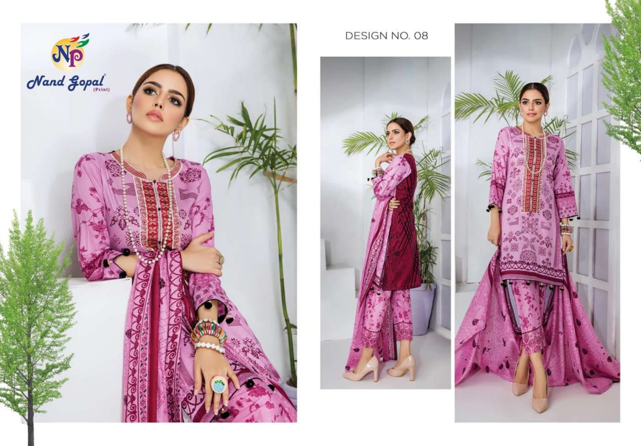 Nand Gopal Sofiya Karachi Cotton Pure Cotton Fabric Karachi Style Dress Material Salwar Suits Wholesale Dealer Surat
