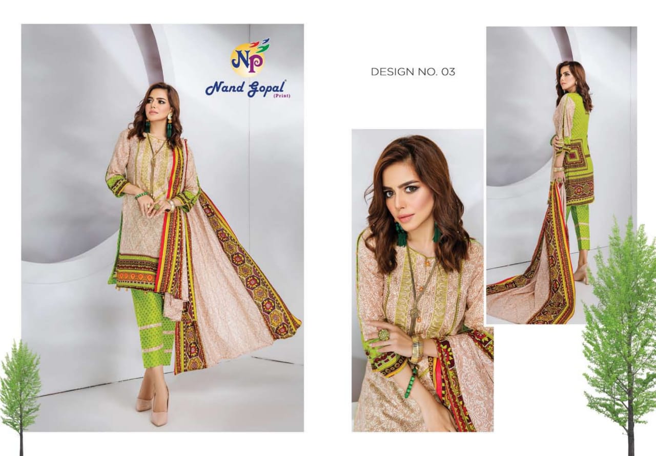 Nand Gopal Sofiya Karachi Cotton Pure Cotton Fabric Karachi Style Dress Material Salwar Suits Wholesale Dealer Surat