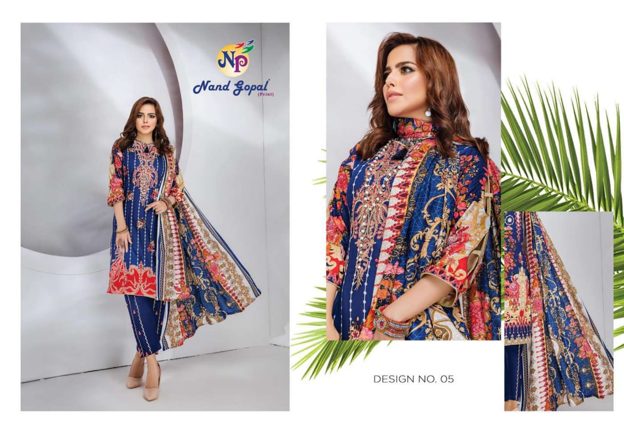 Nand Gopal Sofiya Karachi Cotton Pure Cotton Fabric Karachi Style Dress Material Salwar Suits Wholesale Dealer Surat