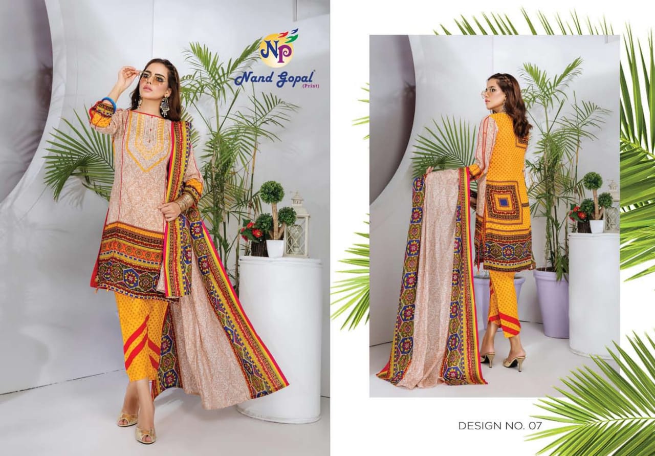 Nand Gopal Sofiya Karachi Cotton Pure Cotton Fabric Karachi Style Dress Material Salwar Suits Wholesale Dealer Surat