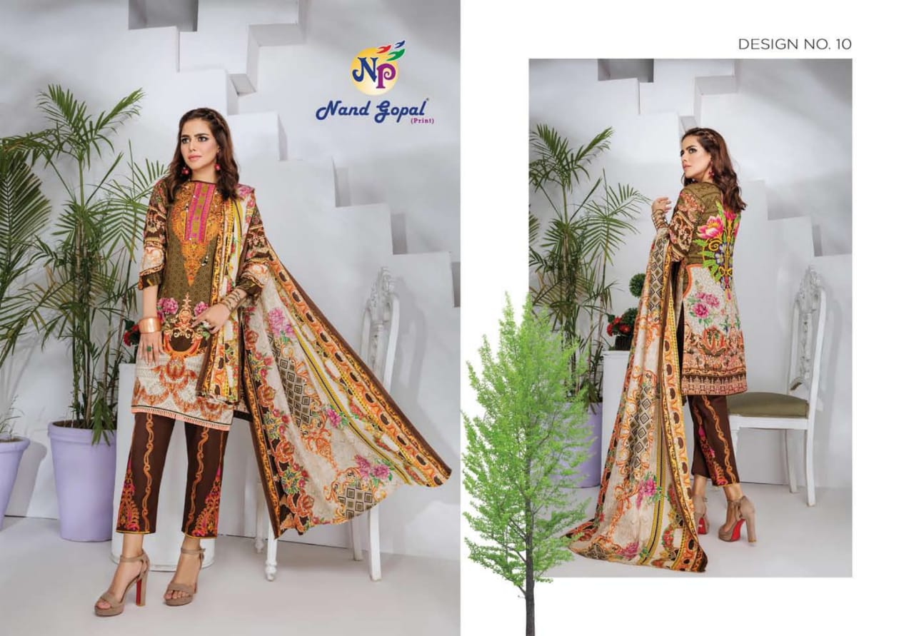 Nand Gopal Sofiya Karachi Cotton Pure Cotton Fabric Karachi Style Dress Material Salwar Suits Wholesale Dealer Surat