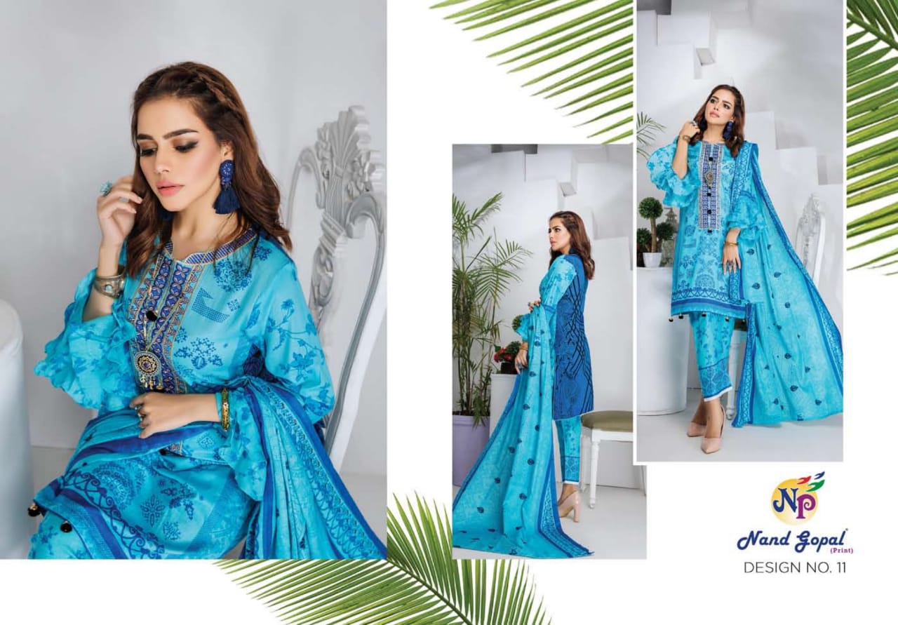 Nand Gopal Sofiya Karachi Cotton Pure Cotton Fabric Karachi Style Dress Material Salwar Suits Wholesale Dealer Surat