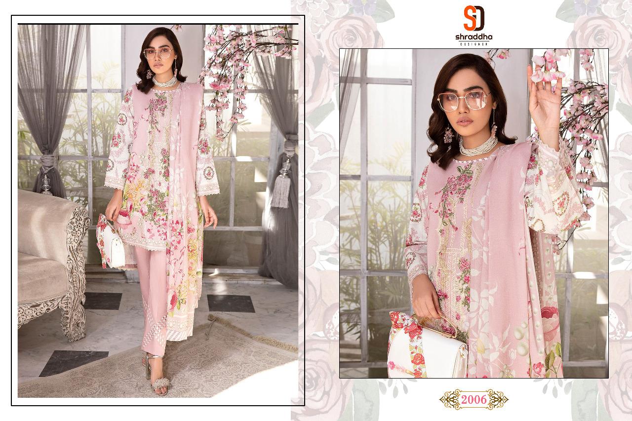 Shraddha Designer Marjjan Vol 2 Lawn Cotton Printed With Embroidery Work Salwar Suits Wholesale Dealer Surat