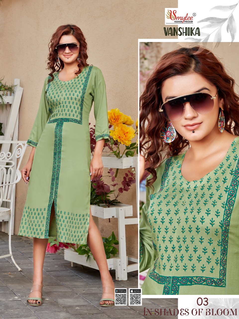 Smylee Fashion Vanshika Heavy Slub Rayon Screen Print With Manual Handwork Casual Wear Kurtis Wholesale Dealer Surat