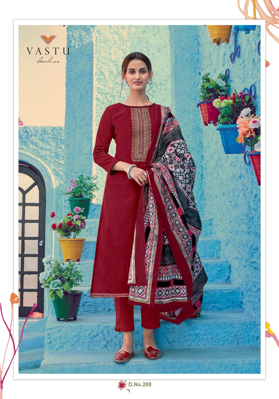 Vastu Tex Ikkat Patola Vol 2 Pure Lawn Print Neck Daman Embroidery Work Dress Material Salwar Suits Wholesale Dealer Surat