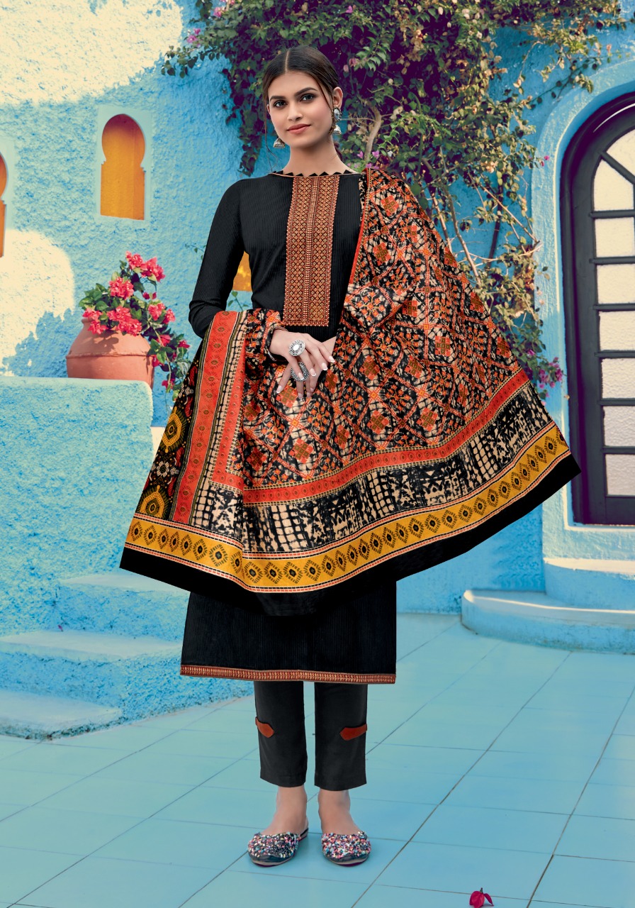 Vastu Tex Ikkat Patola Vol 2 Pure Lawn Print Neck Daman Embroidery Work Dress Material Salwar Suits Wholesale Dealer Surat