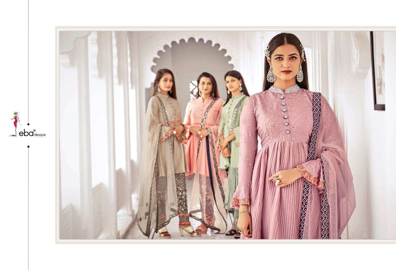 Eba Lifestyle Classic Vol 2 Heavy Chinon With Embroidery Daimond Work Dress Material Salwar Suits Wholesale Dealer Surat