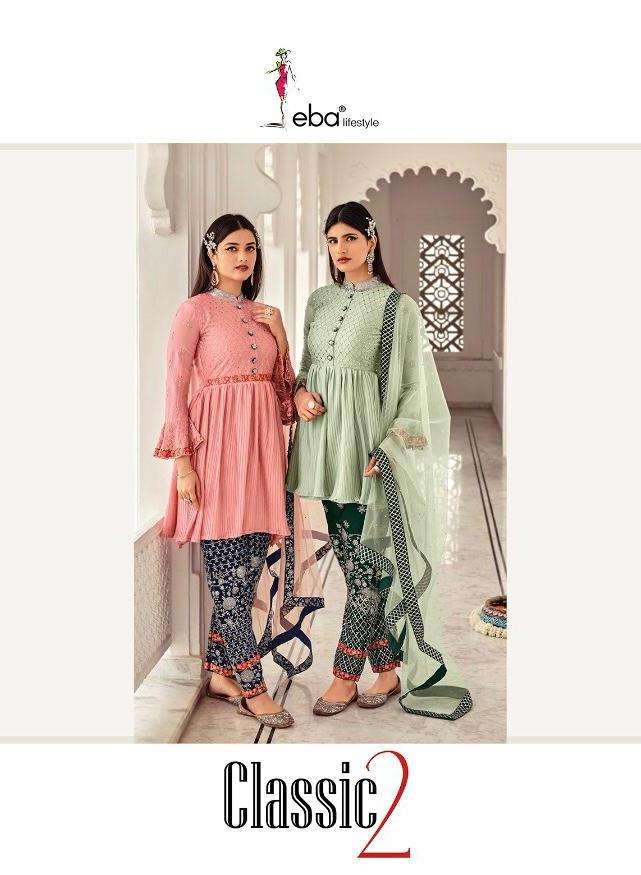 Eba Lifestyle Classic Vol 2 Heavy Chinon With Embroidery Daimond Work Dress Material Salwar Suits Wholesale Dealer Surat