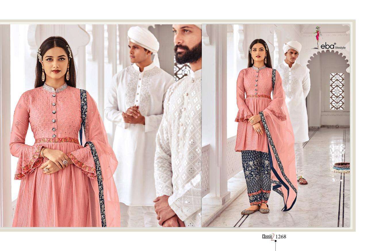 Eba Lifestyle Classic Vol 2 Heavy Chinon With Embroidery Daimond Work Dress Material Salwar Suits Wholesale Dealer Surat
