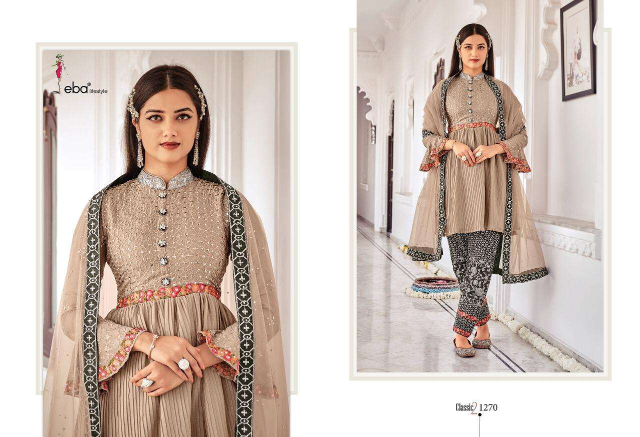 Eba Lifestyle Classic Vol 2 Heavy Chinon With Embroidery Daimond Work Dress Material Salwar Suits Wholesale Dealer Surat