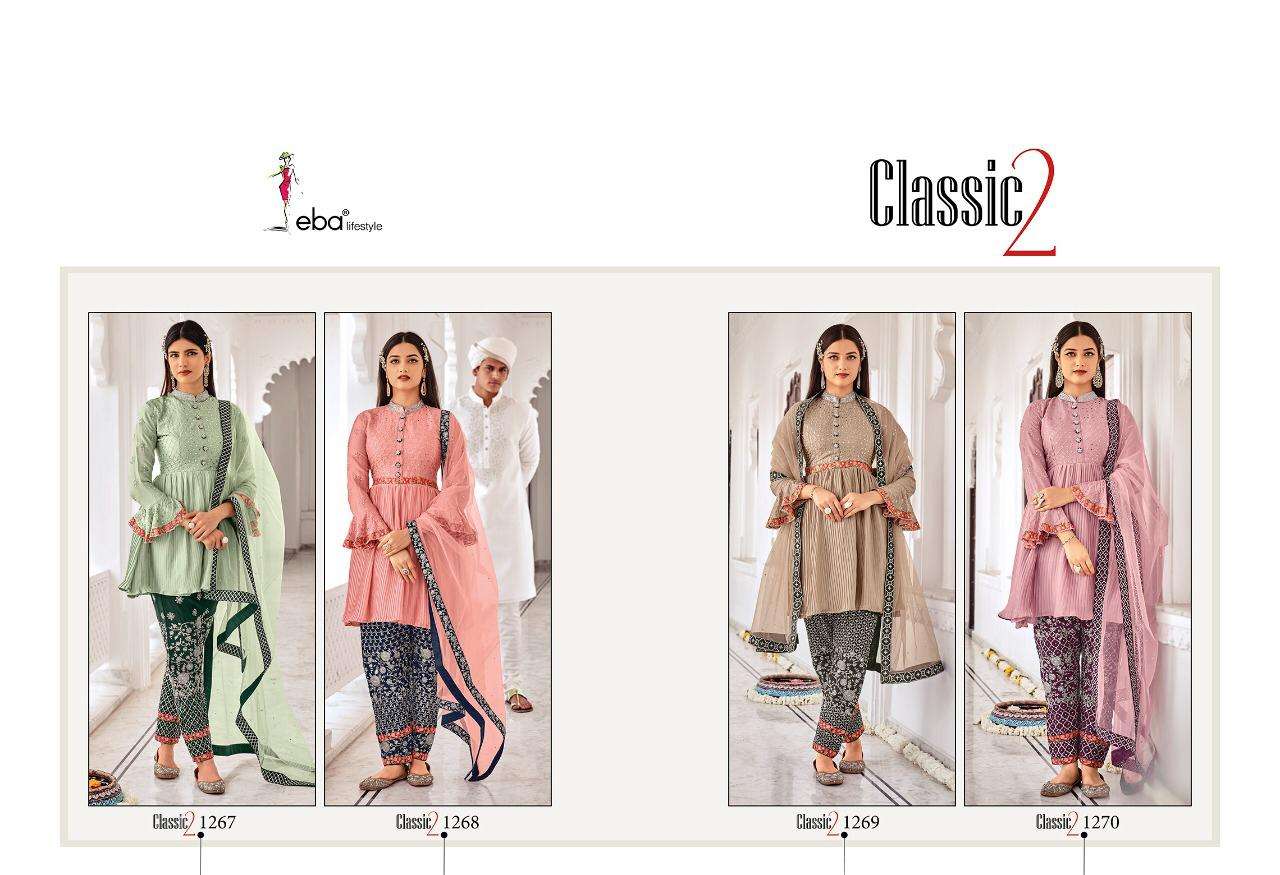 Eba Lifestyle Classic Vol 2 Heavy Chinon With Embroidery Daimond Work Dress Material Salwar Suits Wholesale Dealer Surat