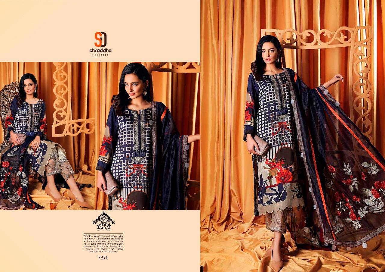 Shraddha Designer Ceremony Lawn Cotton Digital Print With Embroidery Work Pakistani Style Salwar Kameez Wholesaler Surat