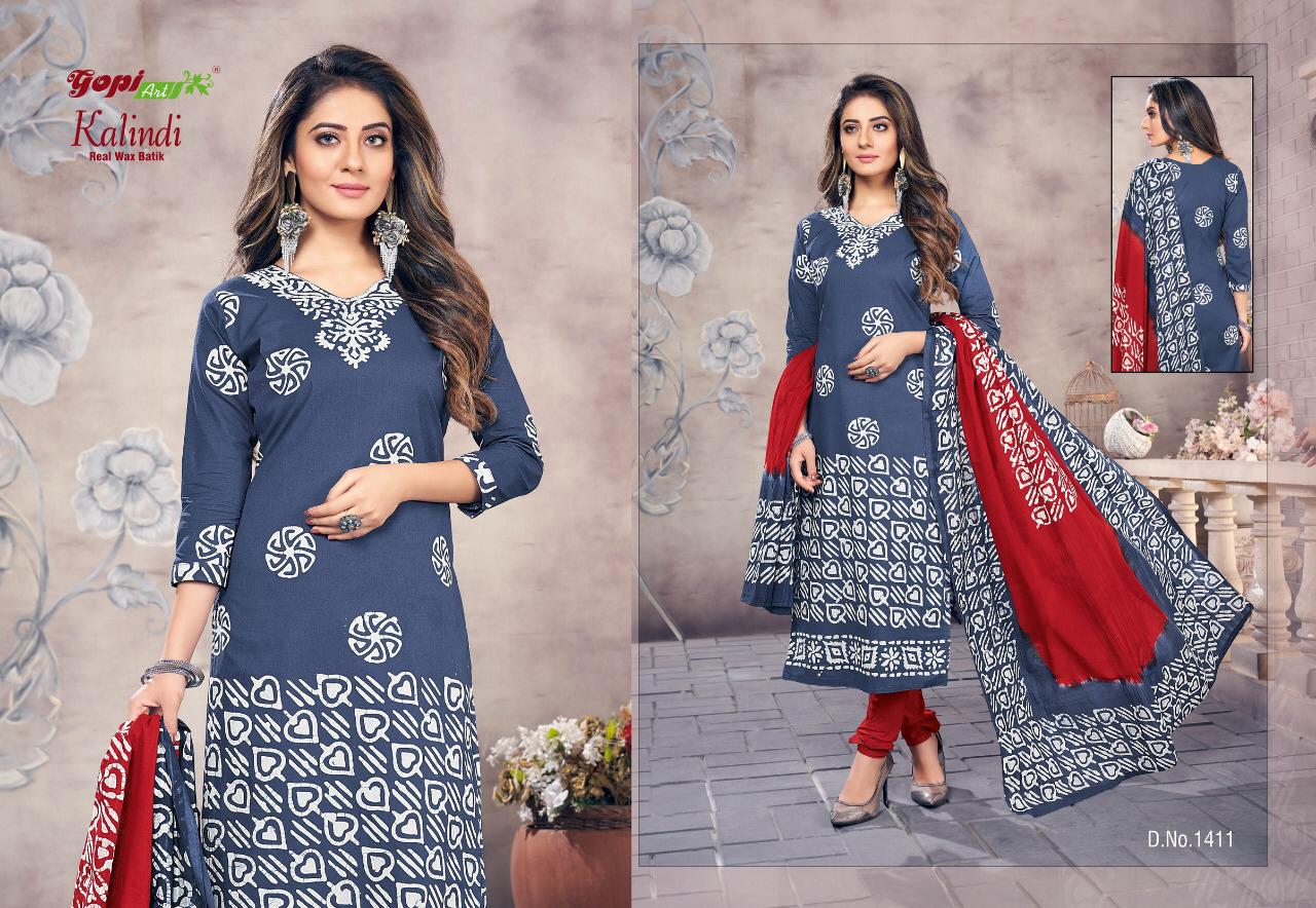 Gopi Art Kalindi Real Wax Batik Pure Cotton With Bandhni Print Dress Material Salwar Suits Wholesale Dealer Surat