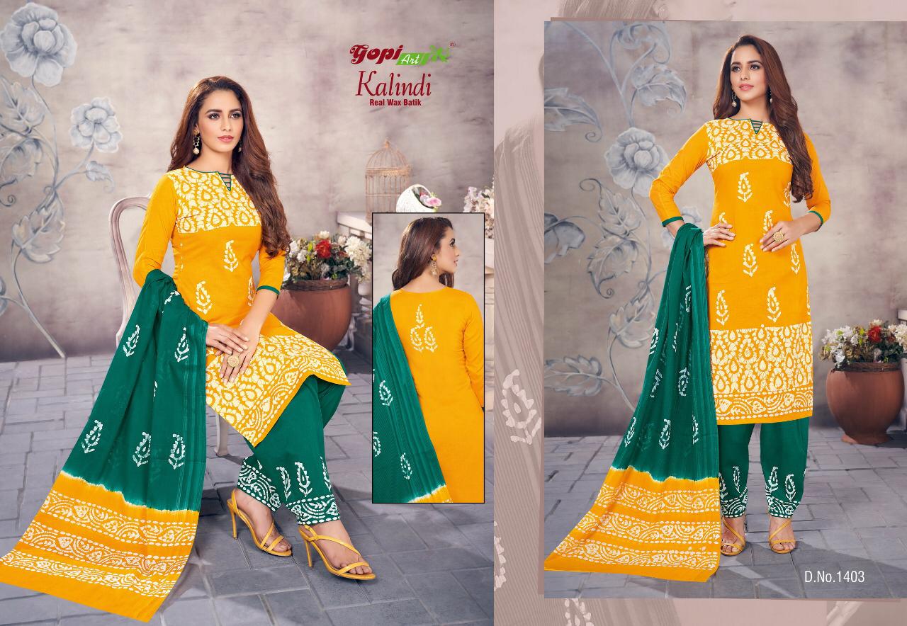 Gopi Art Kalindi Real Wax Batik Pure Cotton With Bandhni Print Dress Material Salwar Suits Wholesale Dealer Surat