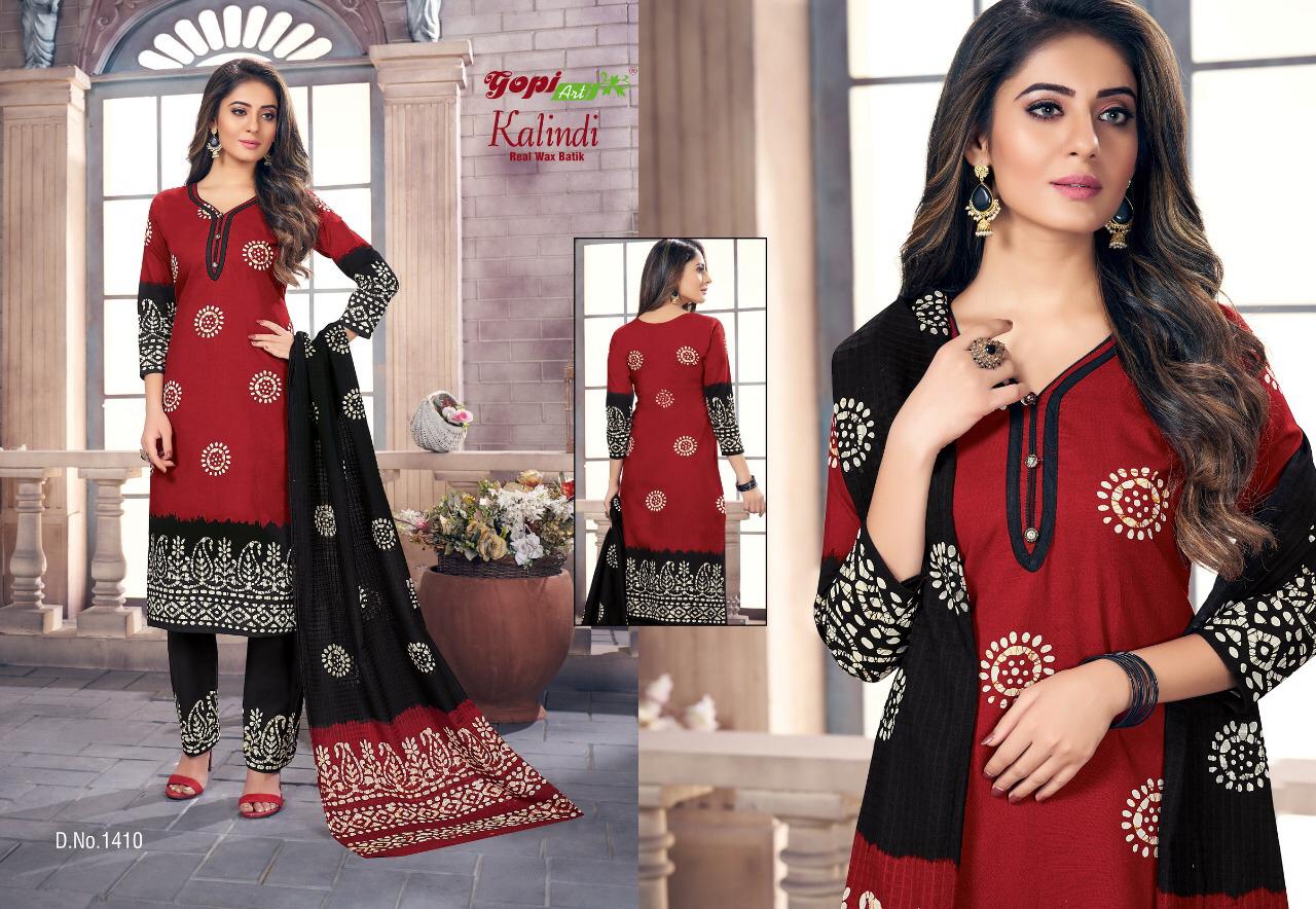 Gopi Art Kalindi Real Wax Batik Pure Cotton With Bandhni Print Dress Material Salwar Suits Wholesale Dealer Surat