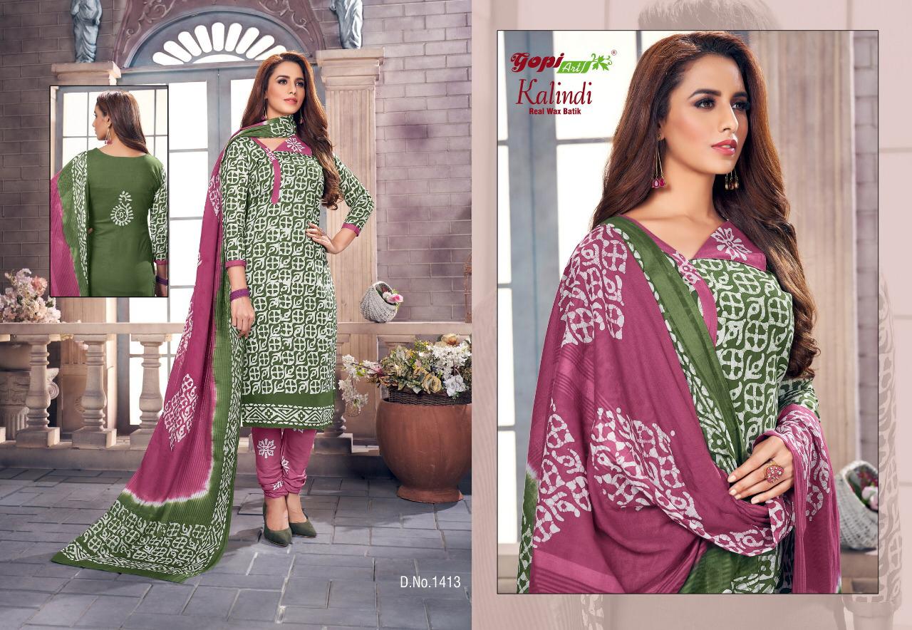 Gopi Art Kalindi Real Wax Batik Pure Cotton With Bandhni Print Dress Material Salwar Suits Wholesale Dealer Surat