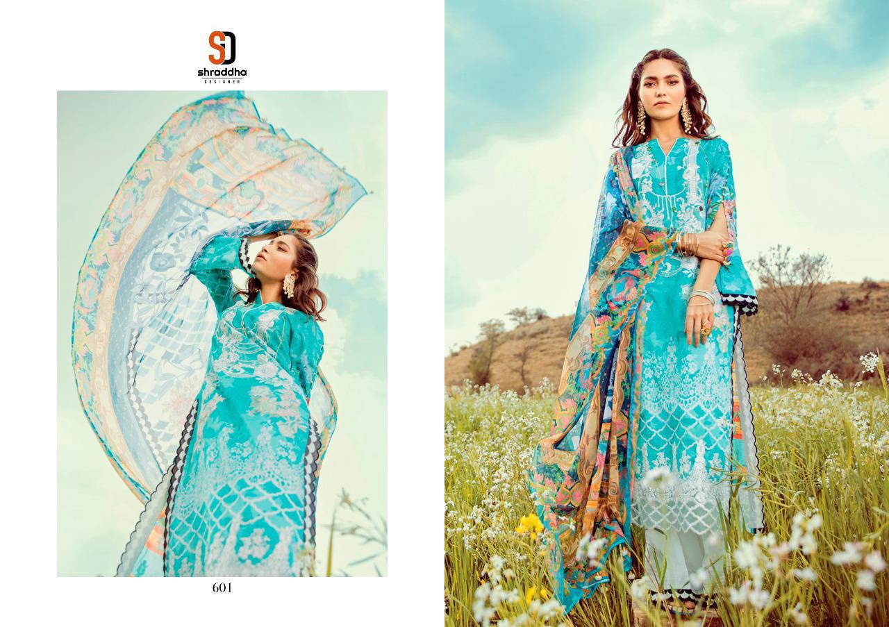 Shraddha Designer Verona Lawn Cotton Printed With Embroidery Work Pakistani Style Salwar Kameez Wholesale Dealer Surat