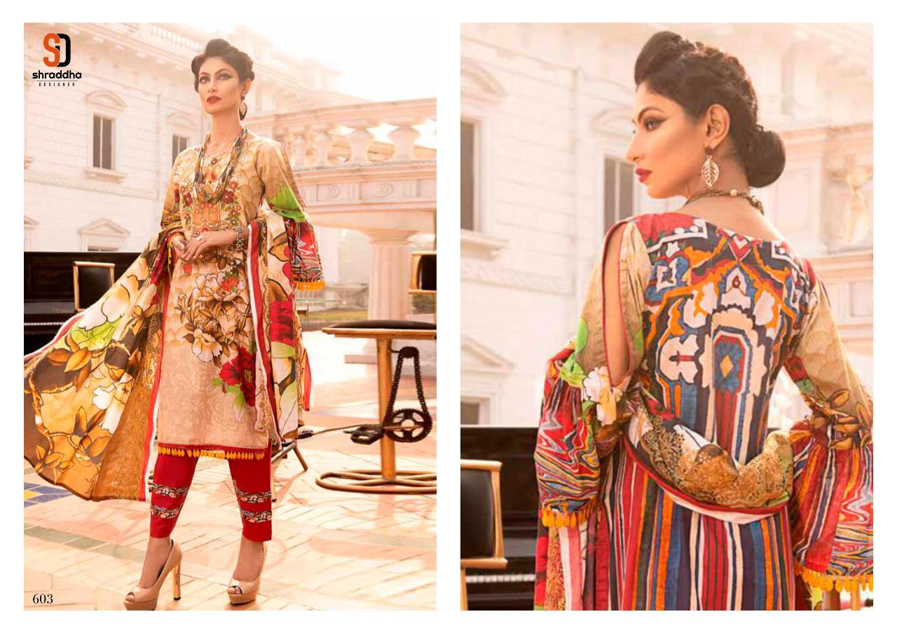 Shraddha Designer Verona Lawn Cotton Printed With Embroidery Work Pakistani Style Salwar Kameez Wholesale Dealer Surat