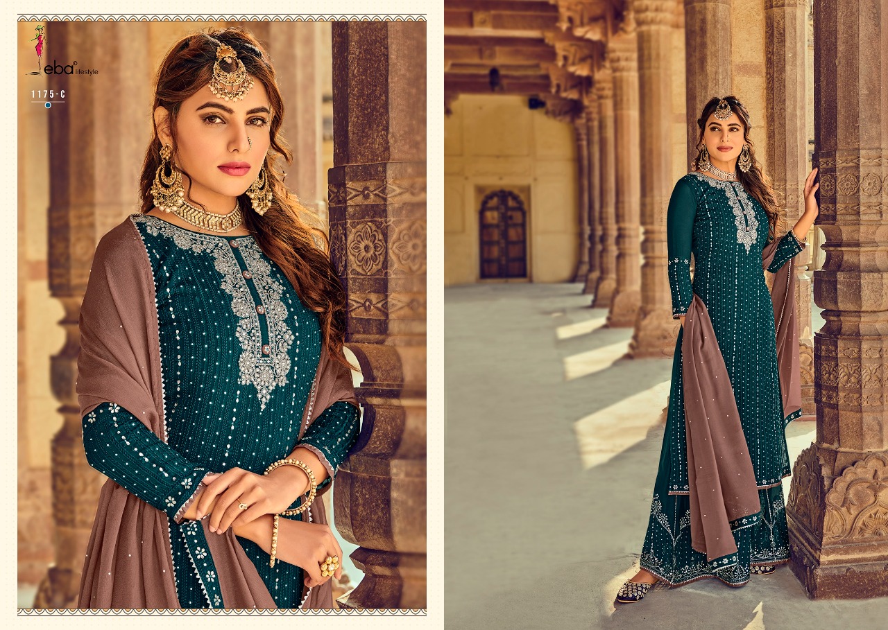 Eba Lifestyle Hurma Color Edition Vol 34 Fox Georgette With Embroidery Daimond Work Salwar Kameez Wholesale Dealer Surat