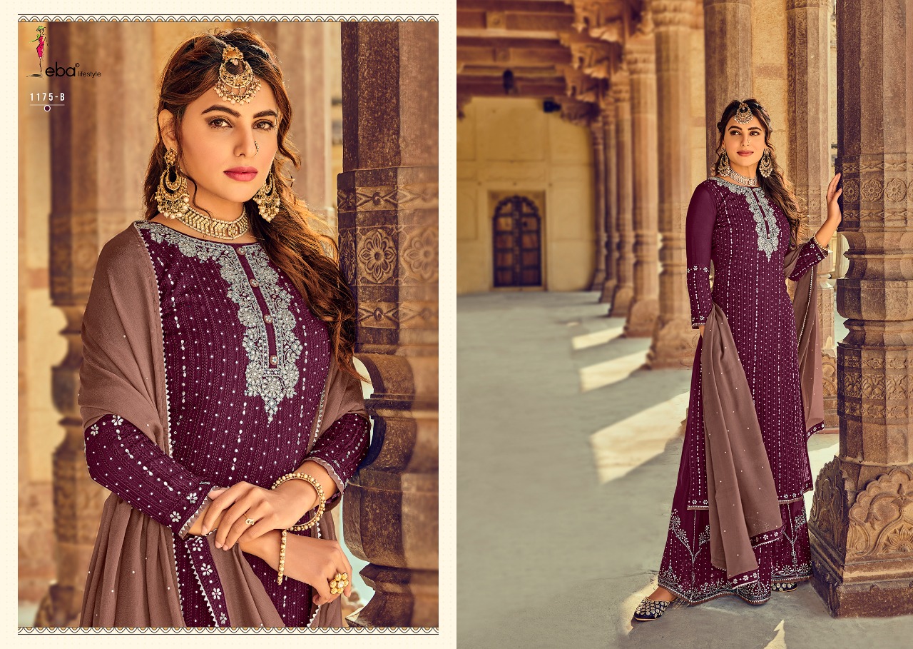 Eba Lifestyle Hurma Color Edition Vol 34 Fox Georgette With Embroidery Daimond Work Salwar Kameez Wholesale Dealer Surat