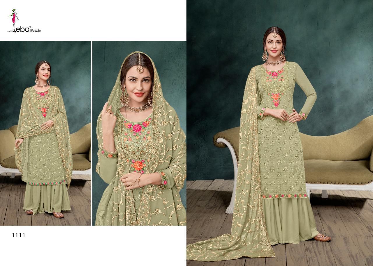 Eba Lifestyle Mount Black Vol 5 Chinon With Heavy Embroidery Khatli Work Salwar Kameez Wholesale Dealer Surat