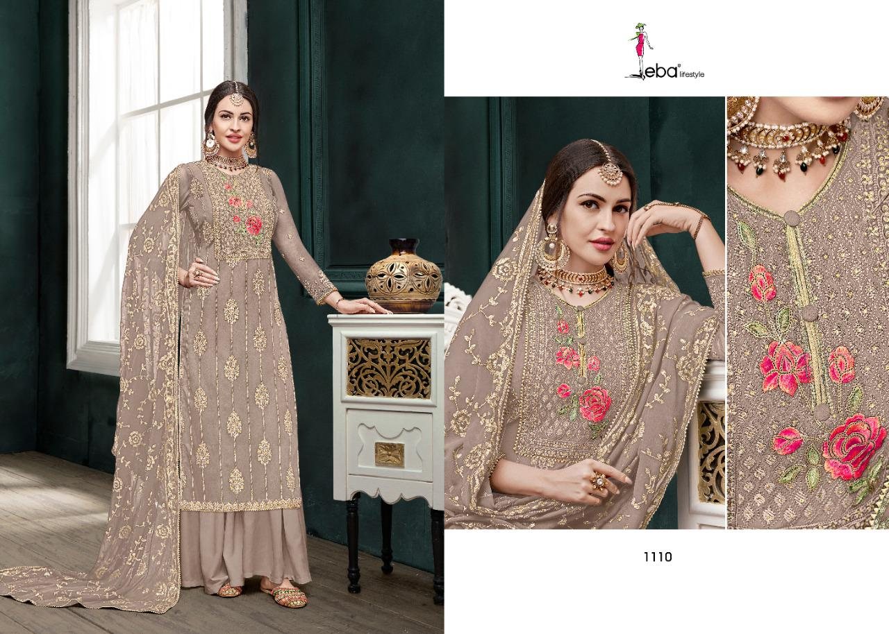 Eba Lifestyle Mount Black Vol 5 Chinon With Heavy Embroidery Khatli Work Salwar Kameez Wholesale Dealer Surat
