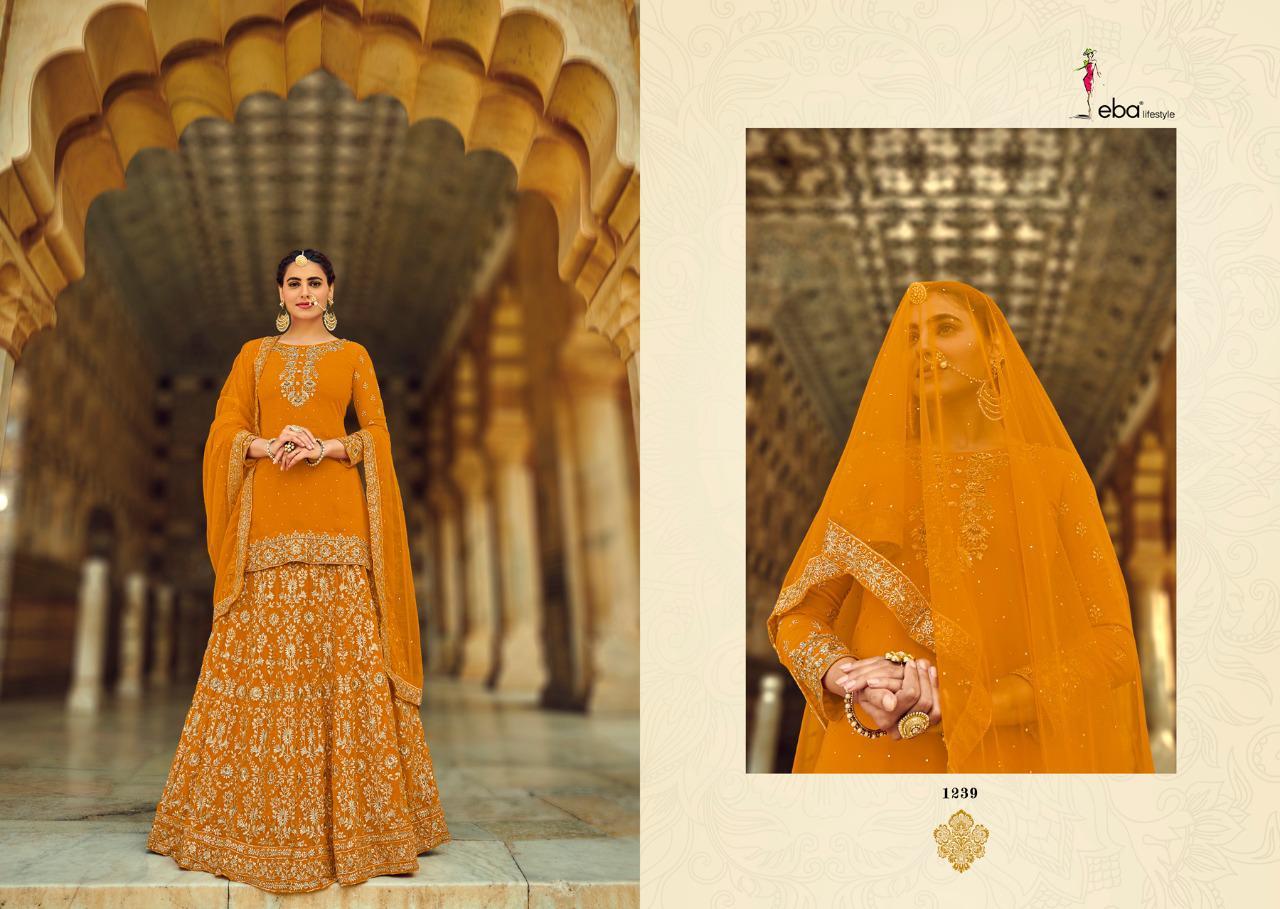 Eba Lifestyle Rashm O Riwaz Heavy Georgette Suits With Embroidery Work Fancy Wear Salwar Kameez Wholesale Dealer Surat