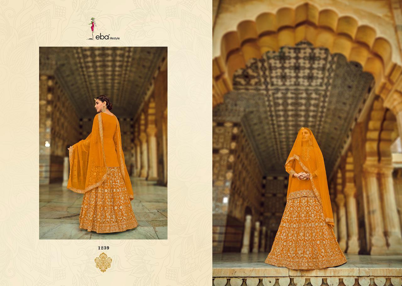 Eba Lifestyle Rashm O Riwaz Heavy Georgette Suits With Embroidery Work Fancy Wear Salwar Kameez Wholesale Dealer Surat