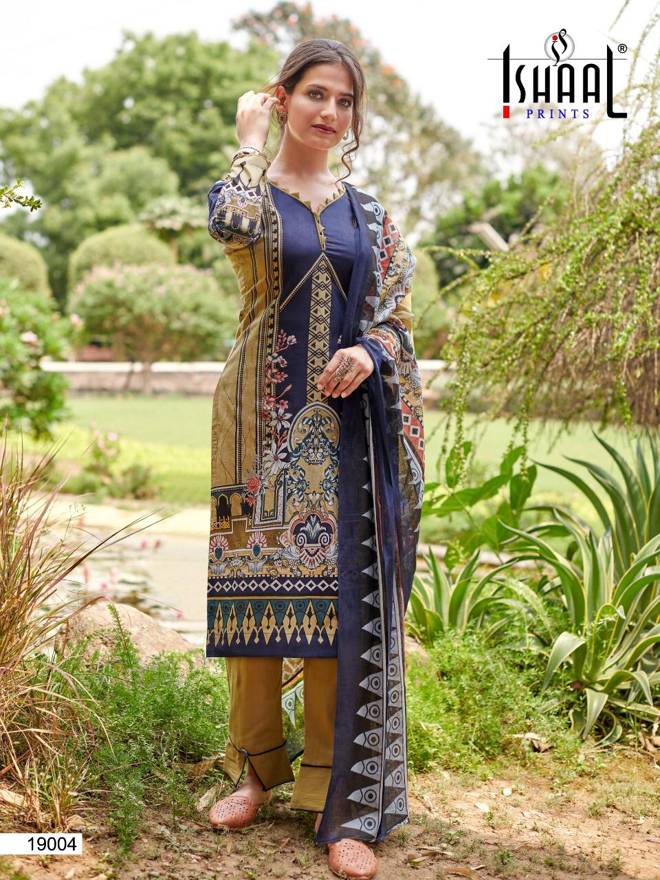 Ishaal Print Gulmohar Vol 19 Pure Lawn Collection Fancy Wear Salwar Kameez Wholesale Dealer Surat