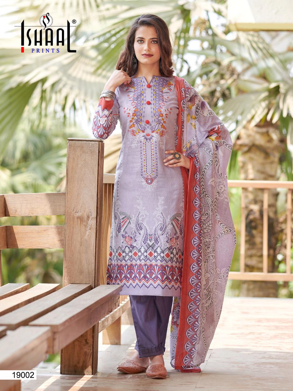 Ishaal Print Gulmohar Vol 19 Pure Lawn Collection Fancy Wear Salwar Kameez Wholesale Dealer Surat
