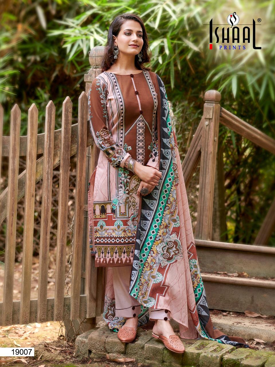 Ishaal Print Gulmohar Vol 19 Pure Lawn Collection Fancy Wear Salwar Kameez Wholesale Dealer Surat