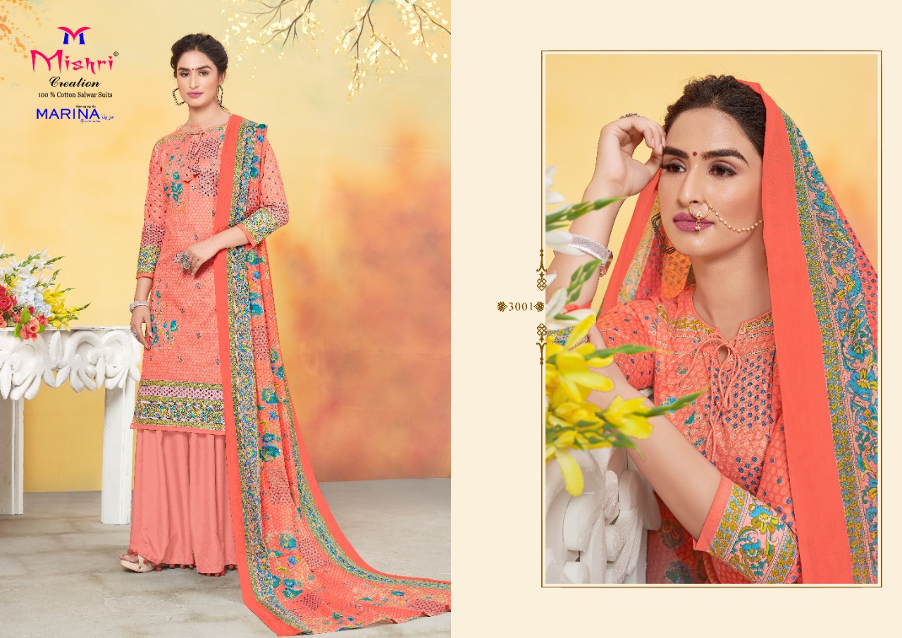 Mishri Creation Marina Vol 3 Heavy Pure Cotton Karachi Style Dress Material Salwar Suits Wholesale Dealer Surat