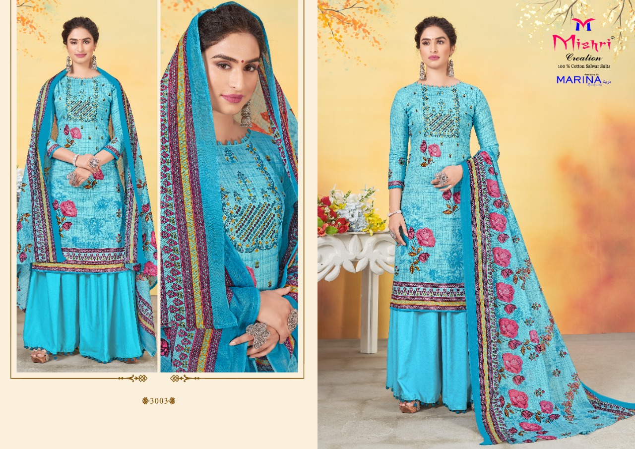 Mishri Creation Marina Vol 3 Heavy Pure Cotton Karachi Style Dress Material Salwar Suits Wholesale Dealer Surat
