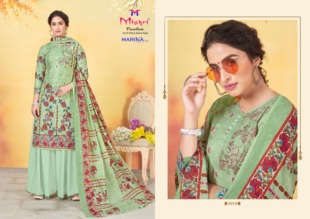 Mishri Creation Marina Vol 3 Heavy Pure Cotton Karachi Style Dress Material Salwar Suits Wholesale Dealer Surat