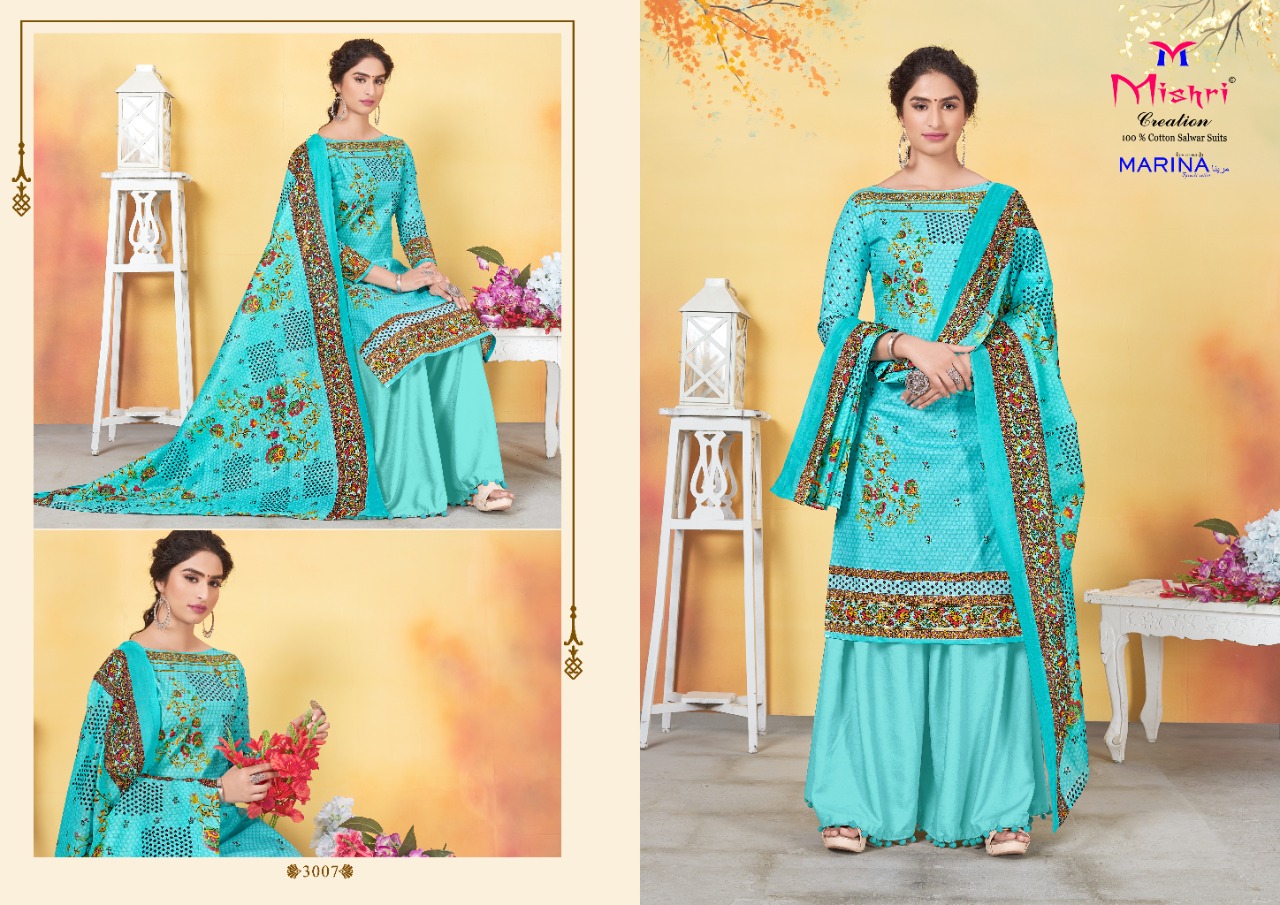 Mishri Creation Marina Vol 3 Heavy Pure Cotton Karachi Style Dress Material Salwar Suits Wholesale Dealer Surat