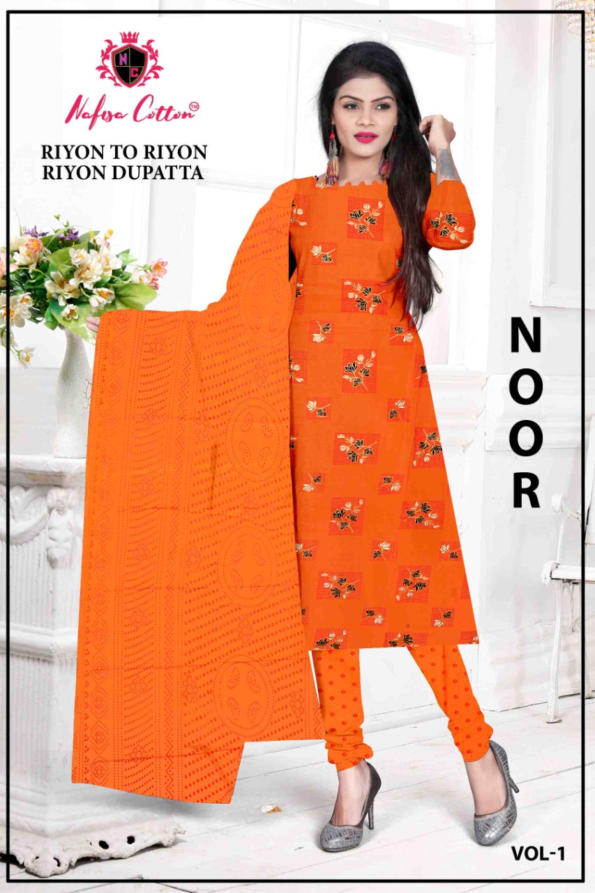 Nafisa Cotton Noor Rayon Casual Wear Dress Material Salwar Suit At Lowest Rate Wholesale Dealer Surat